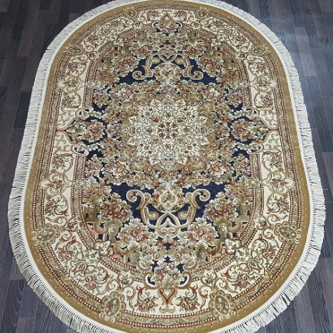 Ковер бельгийский 5135498590 KUNDUZ (Вискоза, бежевый, серый) овальный