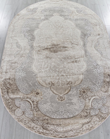 Ковер турецкий P0246 LUCCI (Полиэстер, бежевый) овальный