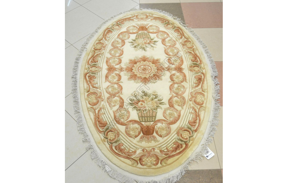 Китайский шерстяной ковер ручной работы SHD-27 - CREAM oval