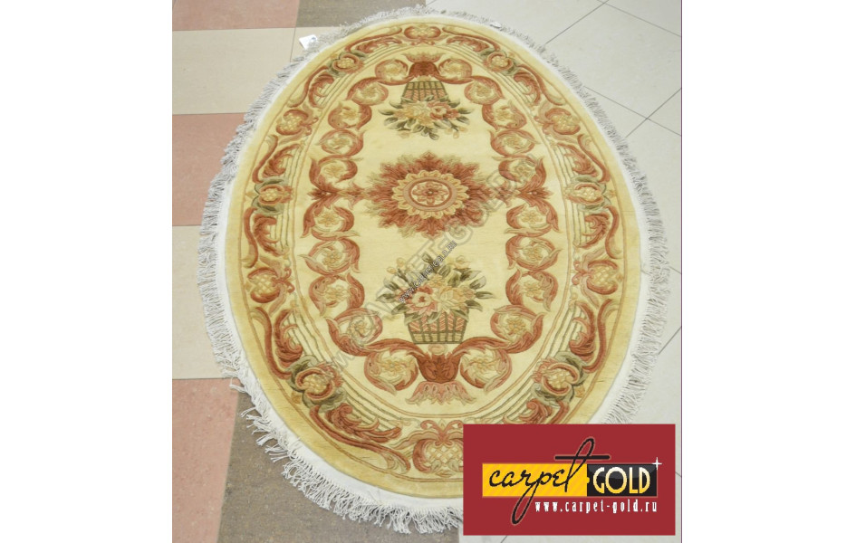 Китайский шерстяной ковер ручной работы SHD-27 - CREAM oval