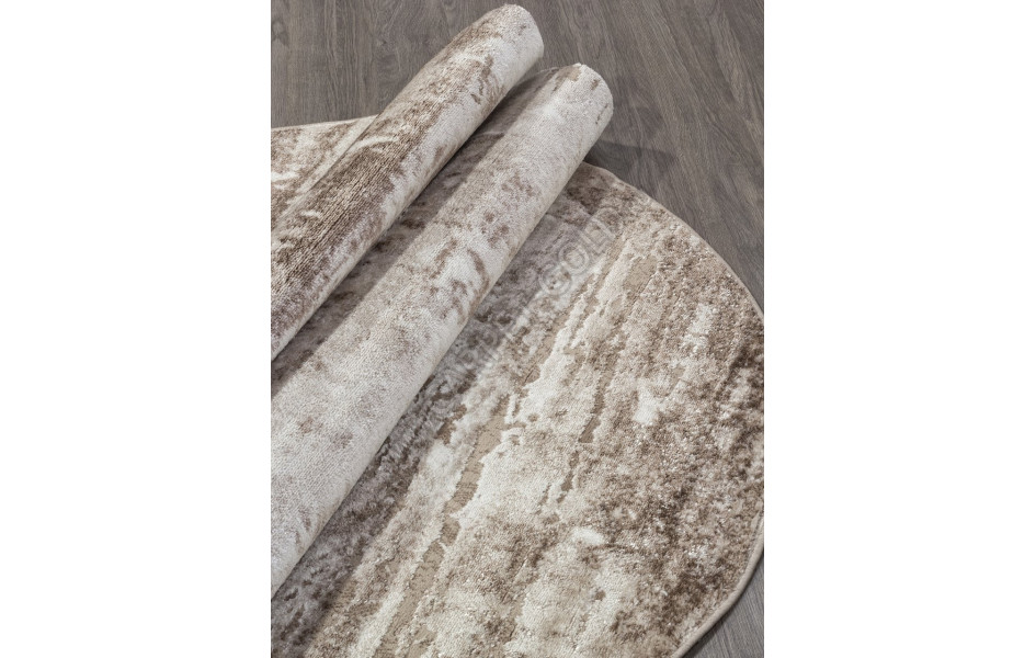 Ковер в стиле модерн F176 - BEIGE - Овал - коллекция ALABAMA